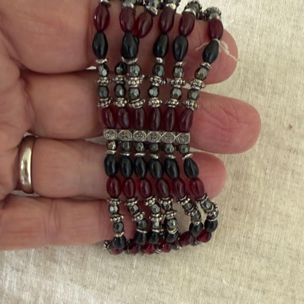 ❤️3 for $15!❤️ Vintage Magnetic Hematite Beaded Bracelet